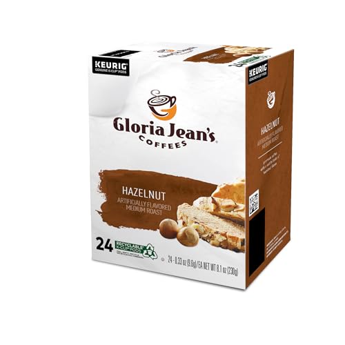 Gloria Jean's Coffees Hazelnut, Single-Serve Keurig K-Cup Pods, Flavored Medium Roast Coffee, 96 Count