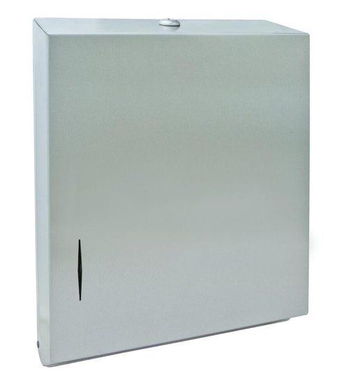 Bradley Surface-Mounted Towel Dispenser, Surface Mounted, Tumbler Lock, C-Fold/Multi-Fold Towels, Satin Finish, Stainless Steel, 250-15