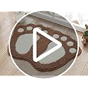 TOPCHANCES Big Feet Bath Mat - Non-Slip, Absorbent Microfiber Rug (16" x 24", Coffee)