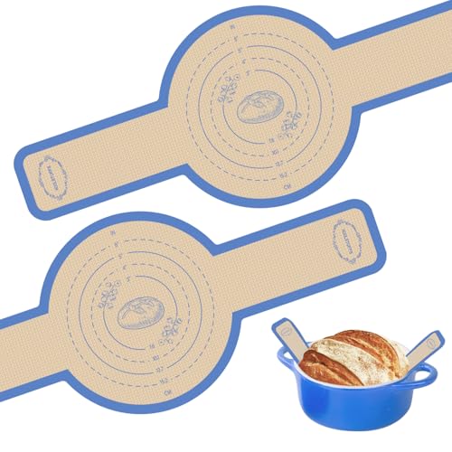 Silicone Bread Sling for Dutch Oven - 2 Pack Round, Dark Blue