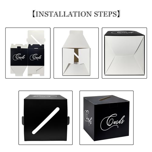 Black and White Card Box for Weddings, Birthdays & Parties