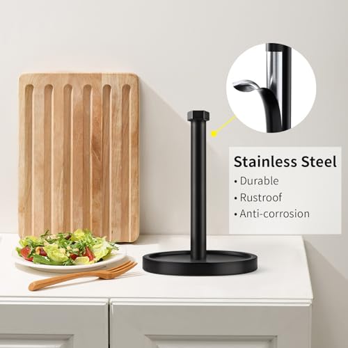 Beser·Win 6.7in Black Stainless Steel Countertop Paper Towel Holder