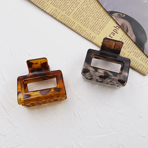 8-Piece Leopard Print Hair Claw Clips Set Medium & Small Non-Slip Jaw Clips