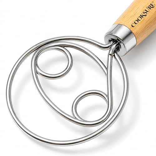 Cooksure 13-Inch Danish Dough Whisk - Stainless Steel Sourdough Tool