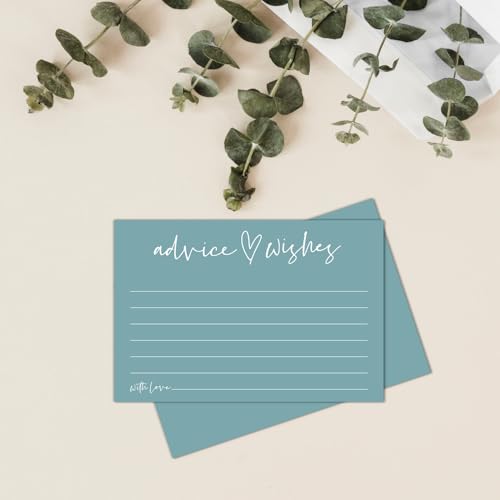 50 Minimalist Advice Cards for Weddings & Celebrations - Blue