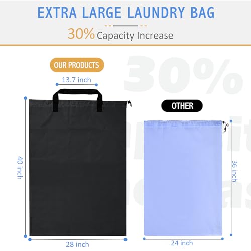 Isink Extra Large Heavy Duty Laundry Bag with Handles - 28" x 40"