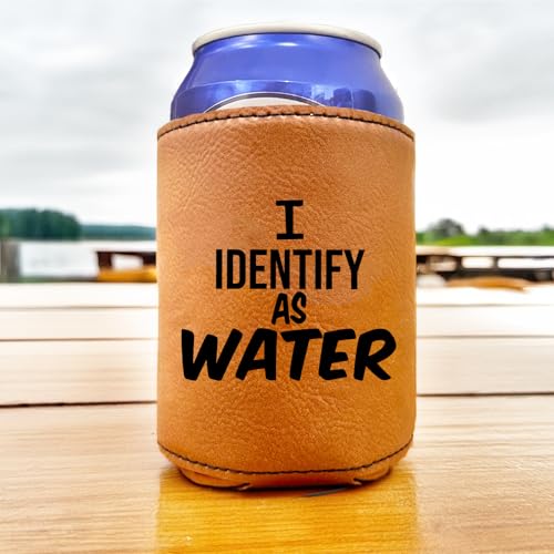 Engraved Leather Can Cooler for Men - Funny Birthday Gift