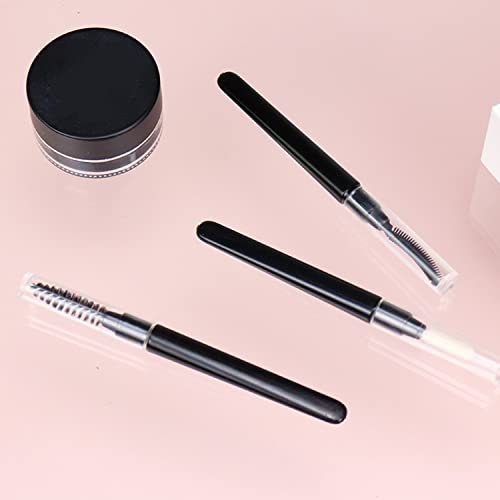 Ksvsonrvi 3-Piece Mini Makeup Brush Set with Caps, Portable Travel Eyebrow, Eyelash and Lip Brushes