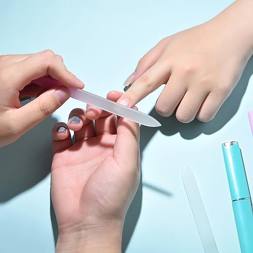 KADS Glass Nail File Set with Cases - 3 Pack Double-Sided Crystal Files