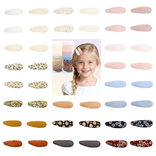 GIYAWA 42 Pcs Floral Non-Slip Snap Hair Clips for Baby Girls & Toddlers