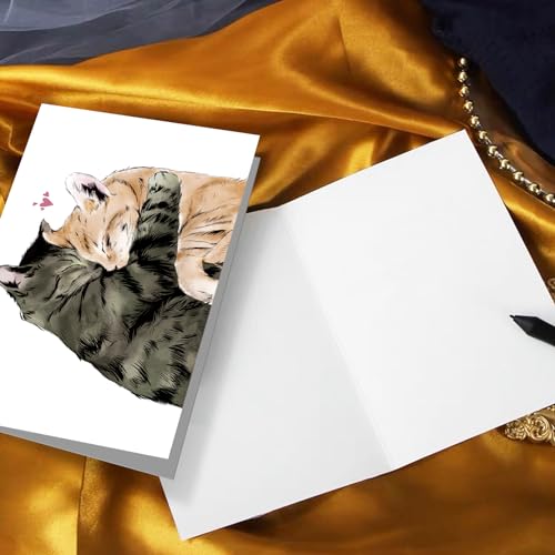 Cute Cat Cuddling Valentine's Day Card for Him/Her