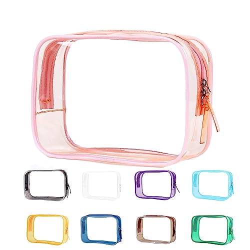 Buminee TSA Approved Clear Toiletry Bag Small Pink Cosmetic Pouch