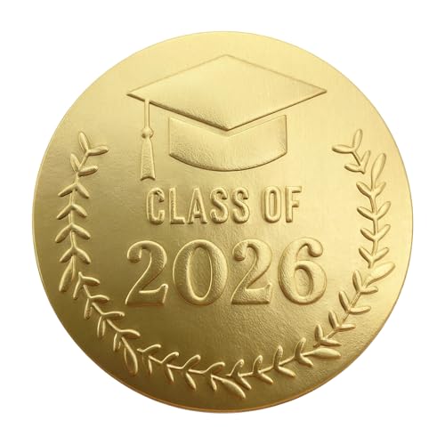 100 Pack Gold Foil Graduation Stickers for Class of 2026