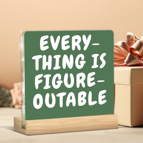 Sage Green Inspirational Desk Sign | 4x4 Acrylic Motivational Decor