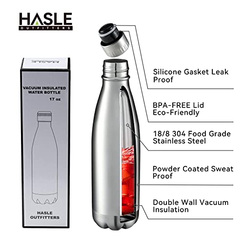 HASLE OUTFITTERS 17oz Stainless Steel Insulated Water Bottle