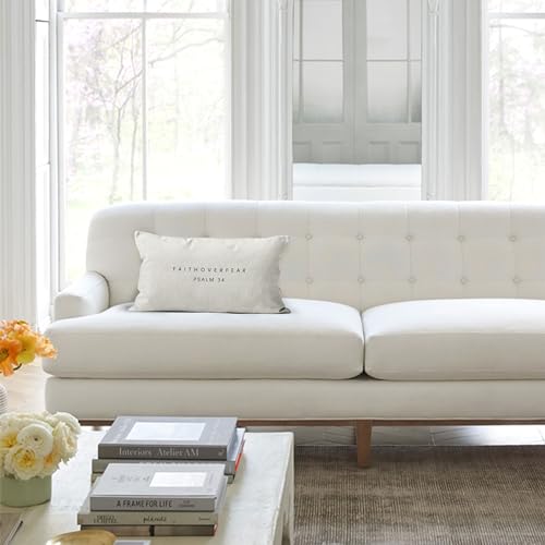Inspirational Christian Pillow Cover - Faith Over Fear, 18x18