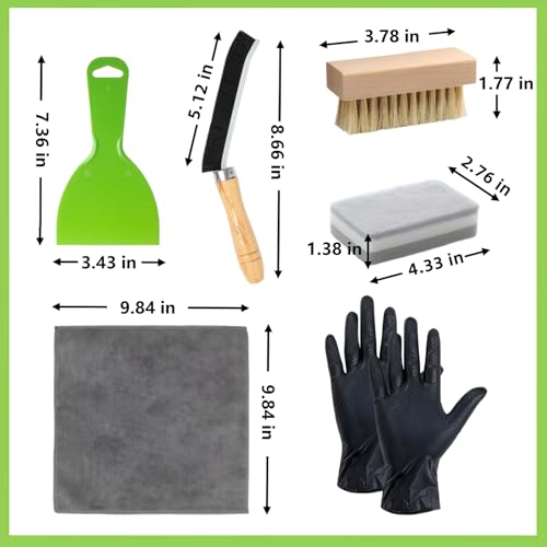 7-Piece Headstone Cleaning Kit with Brushes, Cloth & Gloves