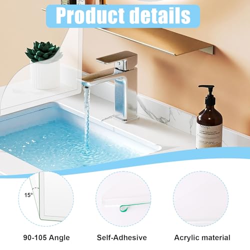Clear Shower Corner Splash Guard - 2 Pack Self-Adhesive Silicone Water Guard