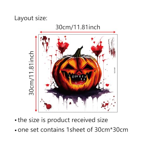 3D Pumpkin Pattern Toilet Lid Sticker - Waterproof Halloween Decor