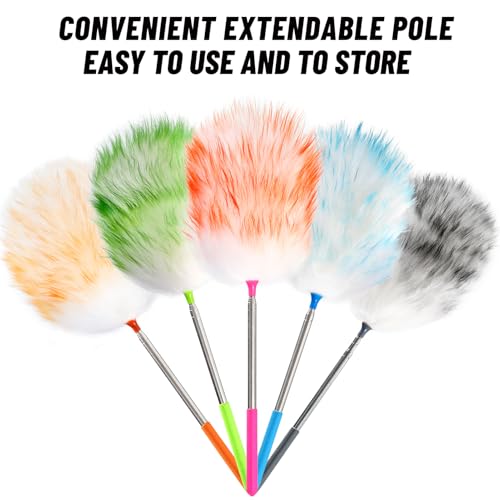 NEWONG 5-Pack Extendable Lambswool Duster Set, 35-55" Reach