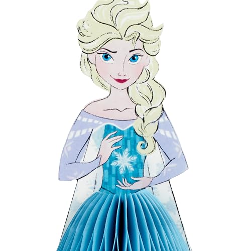 Hallmark Disney Frozen Elsa 3D Pop Up Birthday Card, Blue Honeycomb Design