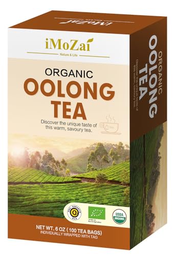 Imozai Organic Oolong Tea Bags - 100 Count, Individually Wrapped
