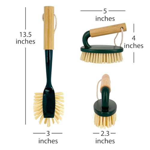 Pine-Sol 6-Piece Heavy Duty Cleaning Brush Set with Bamboo Handles