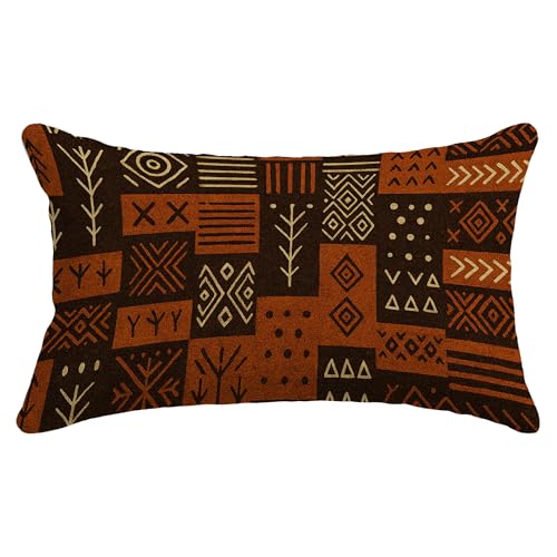 Boho Rustic African Pillow Covers 12x20 - Mud Cloth Design