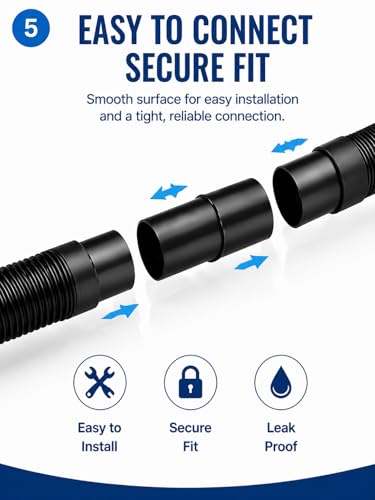3-Piece Vacuum Hose Adapter Set - Compatible with 1-1/4", 1-3/8" & 1-1/2" Vacs