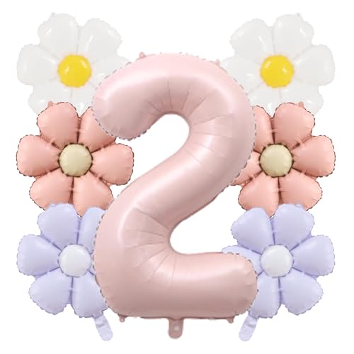 Number 2 Birthday Balloon & Flower Decoration Set