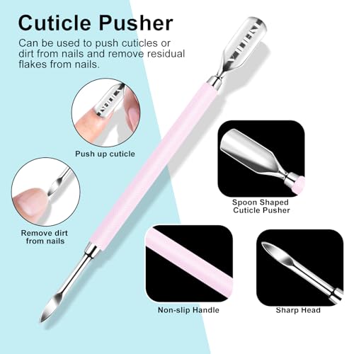 NXJ INFILILA 2Pcs Stainless Steel Cuticle Pusher and Cutter Tool Kit