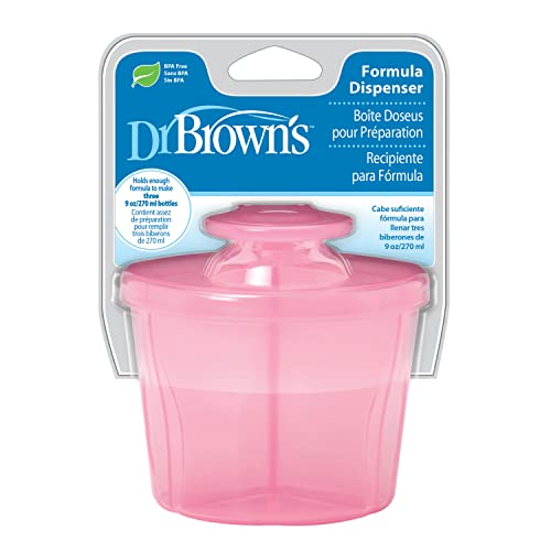 Dr. Brown's Travel Formula Dispenser - Pink BPA-Free Portable Container