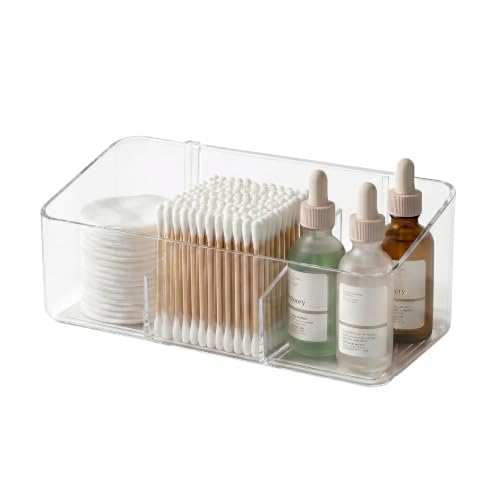JessLab 3 Compartment Clear Acrylic Cabinet Door Organizer Bin