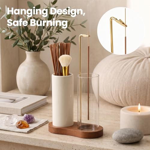 2-in-1 Incense Holder & Storage Jar with Ash Catcher - Ideal for Meditation & Home Decor