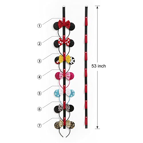 Black Mouse Ears Holder - 2PC Wall Display Headband Organizer