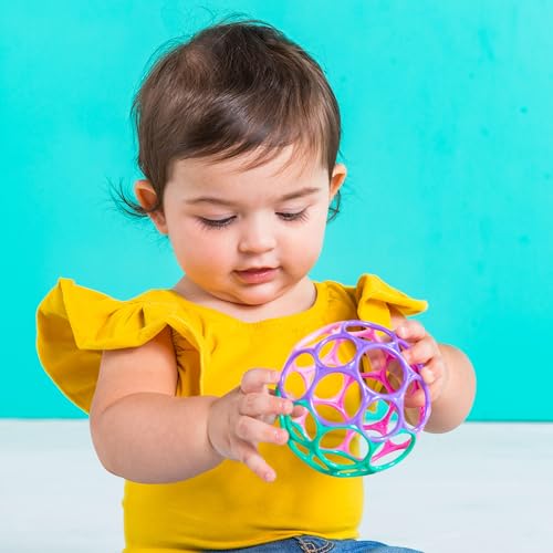 Bright Starts Oball Easy Grasp Infant Toy Ball - 4" Pink/Purple