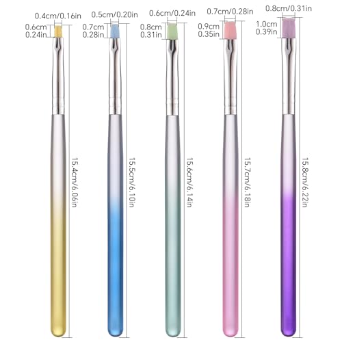 KAZIPOP 10PCS Acrylic Nail Brushes Set for Gel Polish Art and Liner Painting
