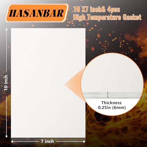 High Temperature Ceramic Fiber Gasket Paper - Fireproof Insulation Sheets (4 Pack)