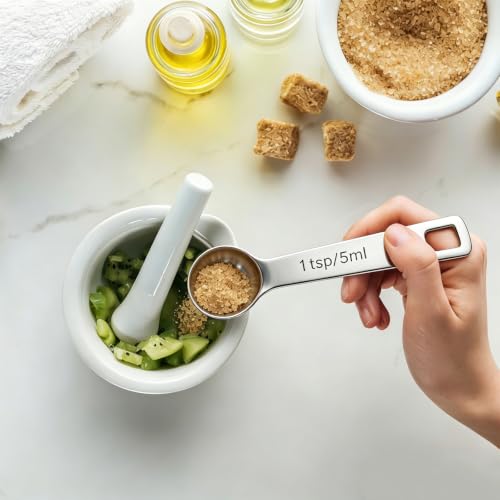 GIYAWA 5-Piece Stainless Steel Measuring Spoon Set, 1tsp (5ml) Capacity