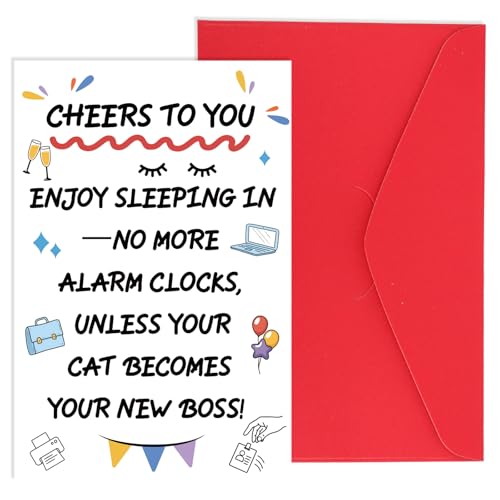 Funny Retirement Card with Envelope | Creative Farewell Gift