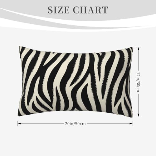 Zebra Print Striped Pillow Covers 12x20 Inch Set of 2