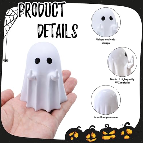 Funny Halloween Ghost Figurine - Spooky Middle Finger Resin Decor
