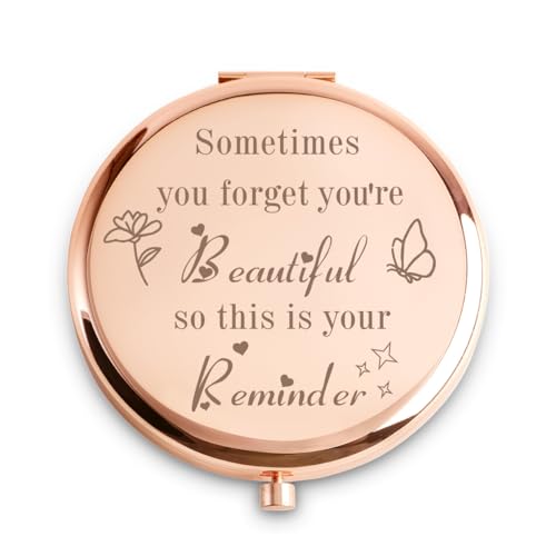 Daricano Personalized Compact Mirror Laser Engraved Makeup Mirror for Women