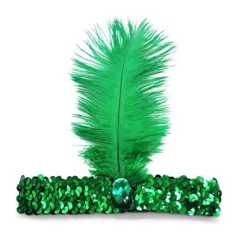 1920s Flapper Feather Headband Vintage Mardi Gras Headpiece