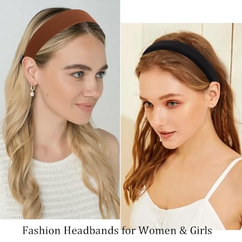 TODDER 3-Piece Padded Headbands for Women Wide Non-Slip Hair Bands