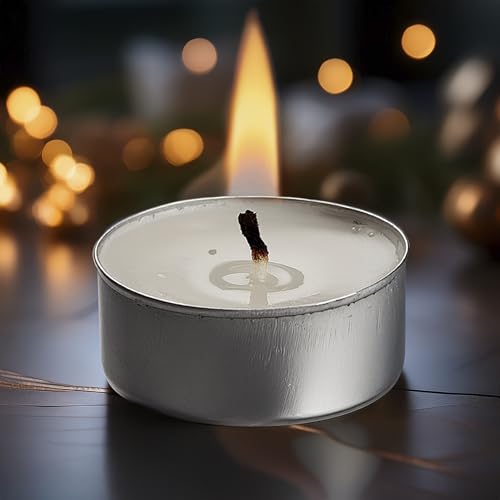 OHR Candles 25 Pack Tealight Candles - White Unscented - 3 Hour Burn Time