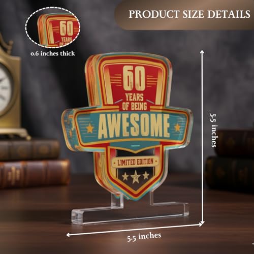 60th Birthday Gift for Men - Inspirational Acrylic Decor Sign