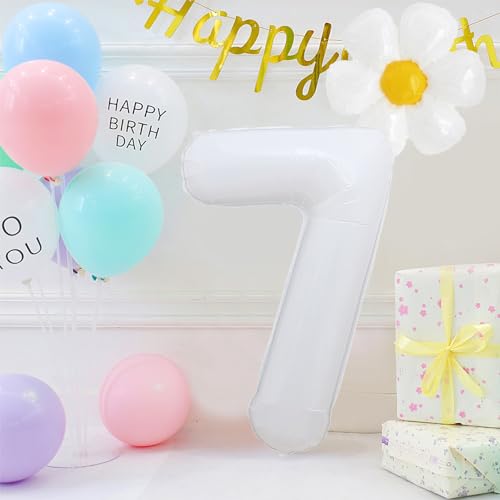 40-Inch White Number 9 Daisy Balloon Set for 9th Birthday Party