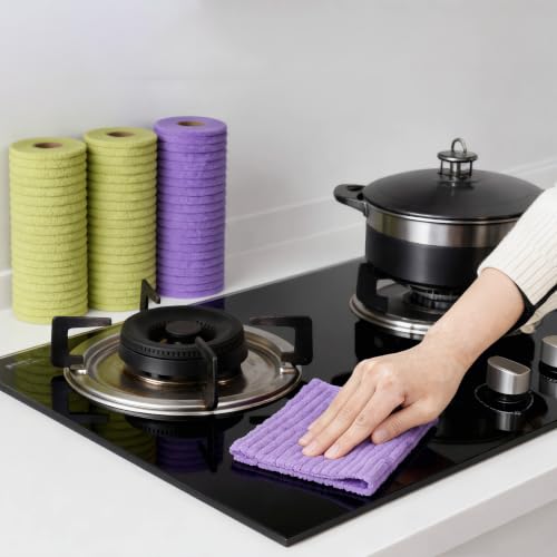 Purple Reusable Cleaning Cloths - 20PCS Lint-Free Microfiber Rags