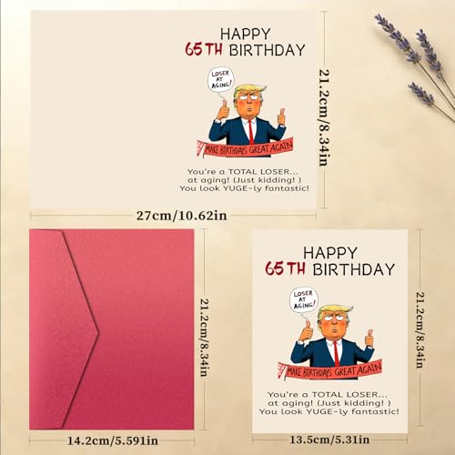 Funny Trump 65th Birthday Card - Humorous Gift for Him/Her